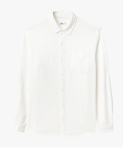Chemise à manches longues en lin et coton homme